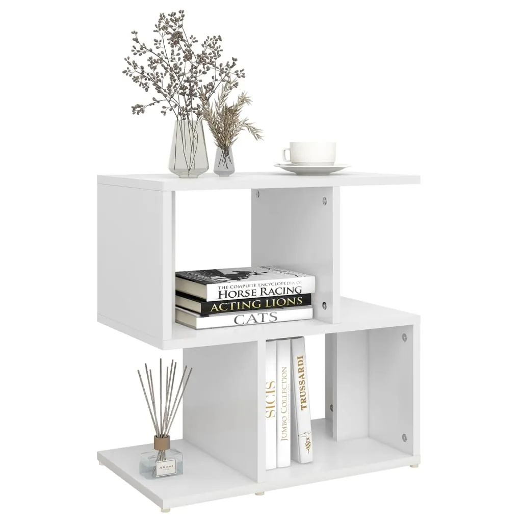 Table de chevet blanche 50 cm meuble d'appoint chambre bois composite