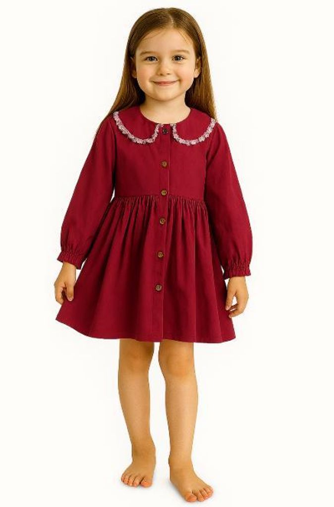 Kleid für Mädchen aus Baumwolle  - Größe  122,  Alter 7 Produktbild 