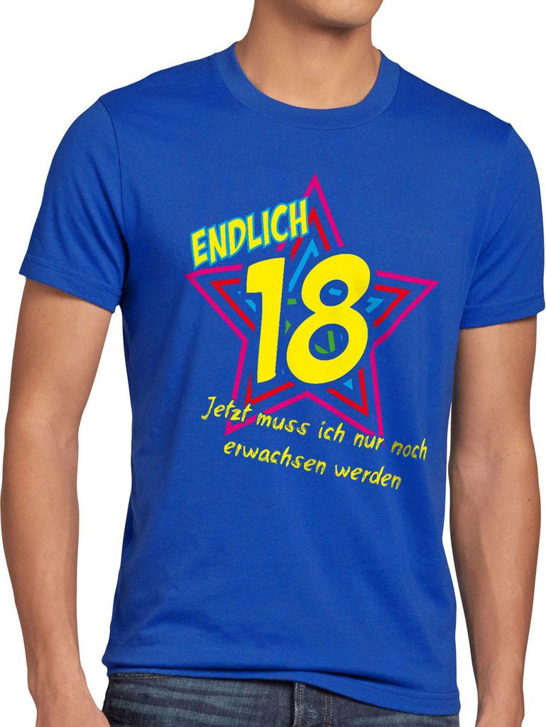 style3 Endlich 18 Herren T-Shirt Jetzt muss ich nur noch erwachsen werden!