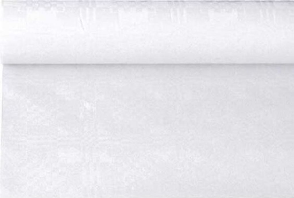 Papstar Papiertischtuch mit Damastprägung 6 m x 1,2 m weiss Produktbild 