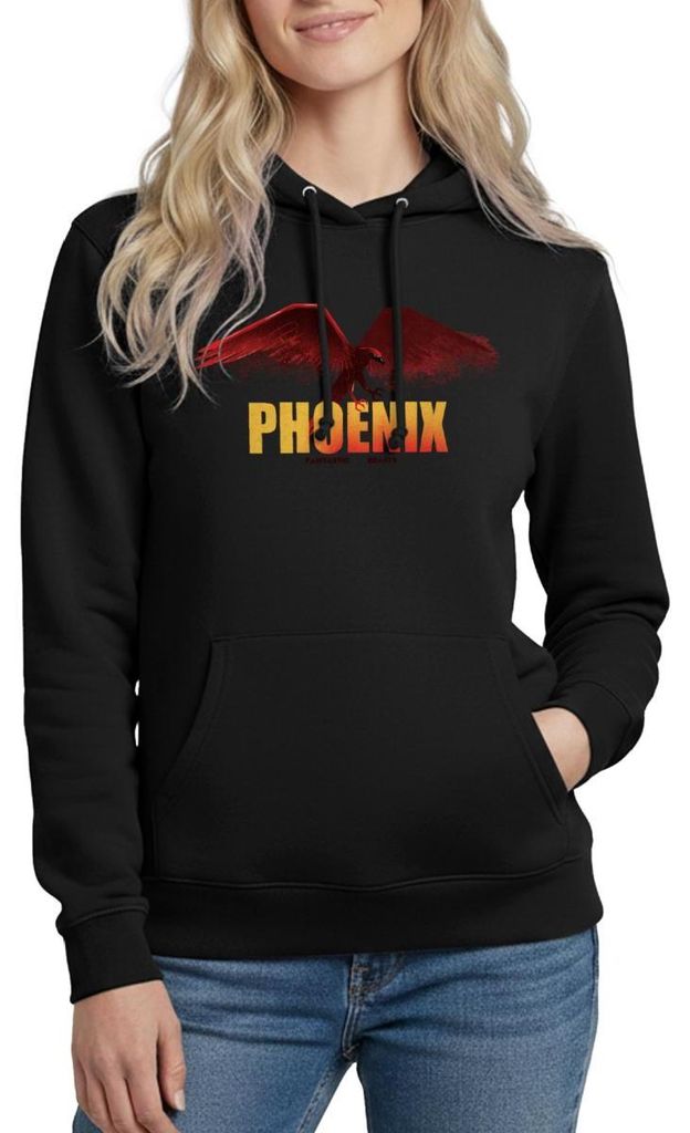 Spreadshirt Phantastische Tierwesen 3 Phoenix Damen Hoodie, XXL, Schwarz