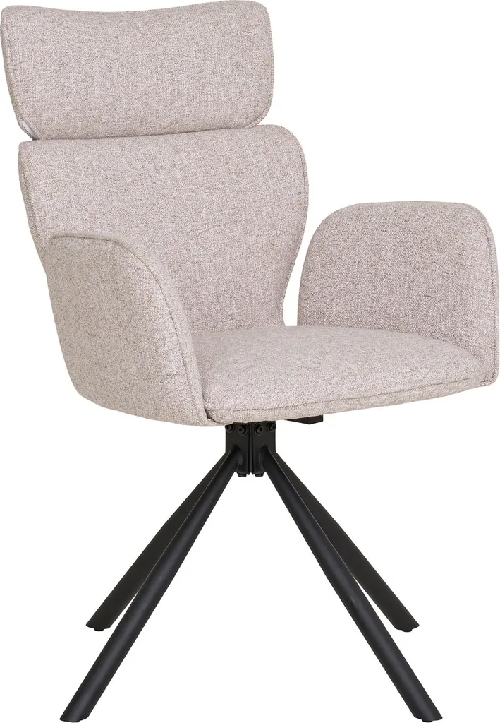Chaise de salle à manger rotative Cordoba gris clair idéale pour bureau