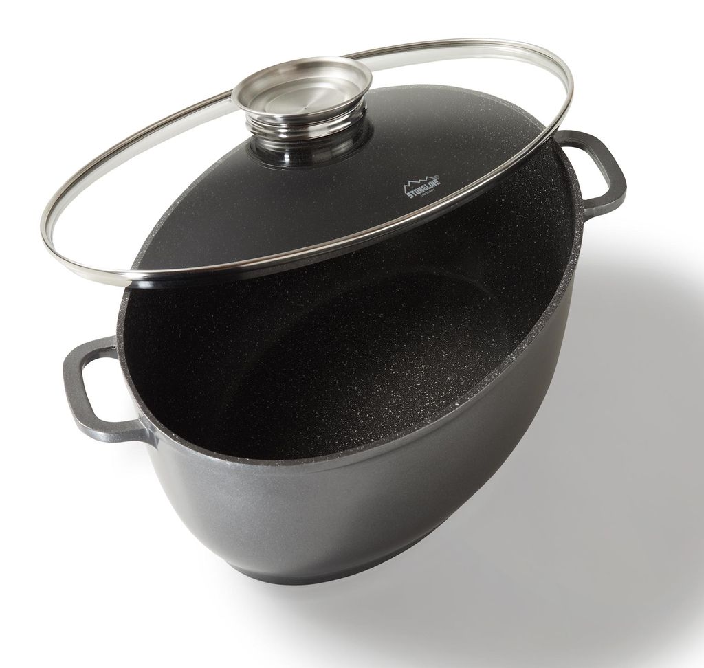 STONELINE® Bräter Oval 39x26 cm 8,5 l | mit Deckel Produktbild 