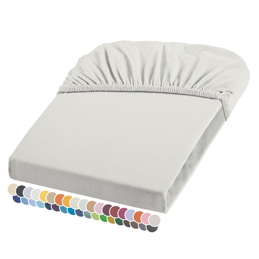 liebling Elasthan Spannbetttuch 120x200 bis 130-220 cm, mit Rundumgummizug, faltenfrei & atmungsaktiv, Matratzen bis 26 cm Höhe, porzellan