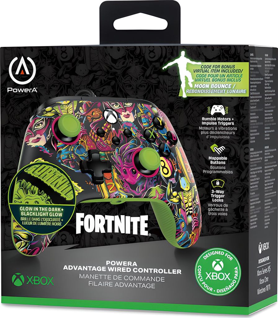 XB Controller Advantage wired Fortnite Leuchten  + Moon Produktbild 