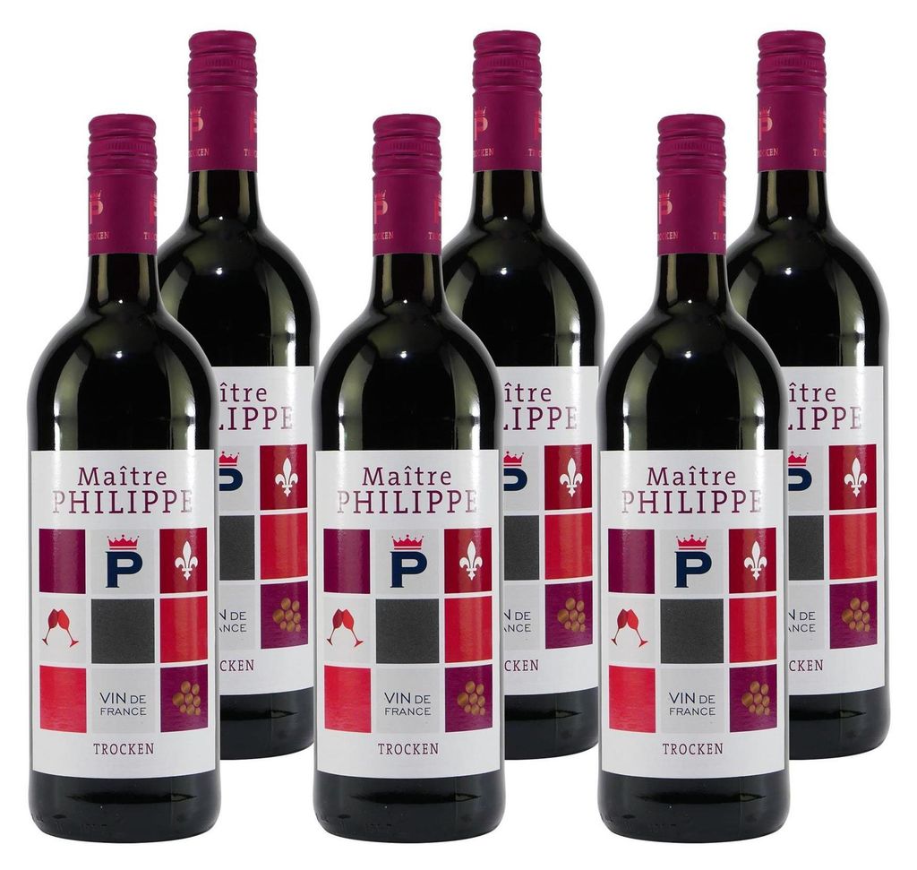 Maitre Philippe Rotwein -trocken- (6 x 1,0L) Produktbild 