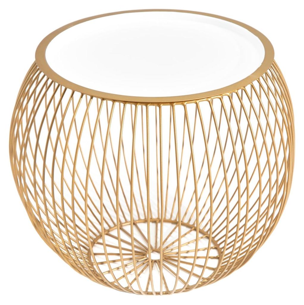 Tavolino da 40 cm, design dorato, moderno, per il Immagine del prodotto 