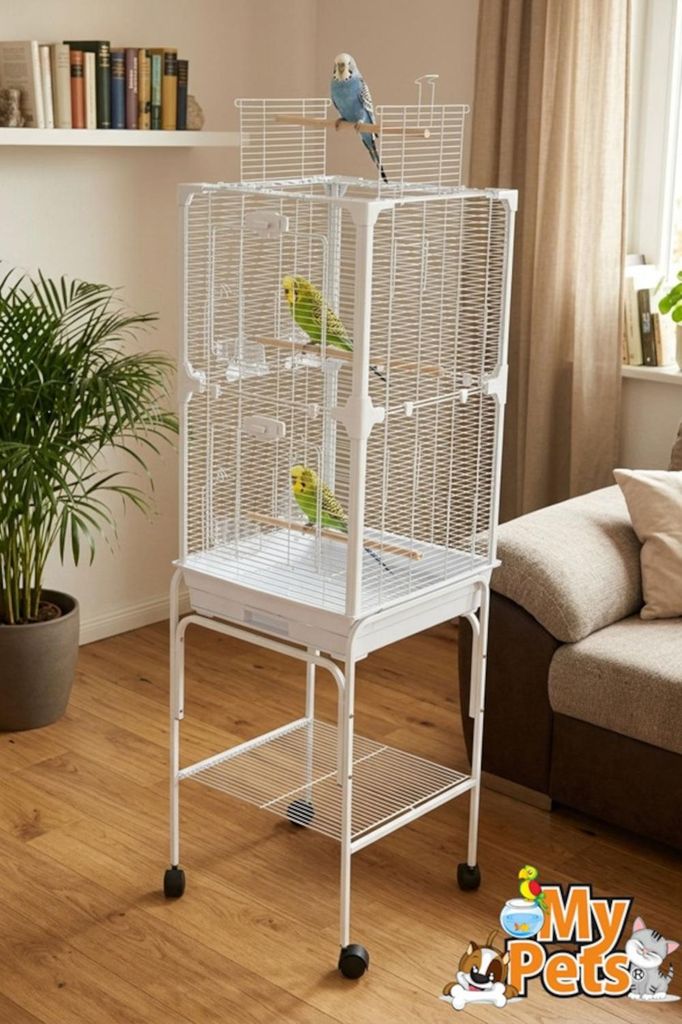 Vogelvoliere RUBY Weiß Vogelkäfig Metall Voliere Vogelhaus Käfig Vogel Papagei