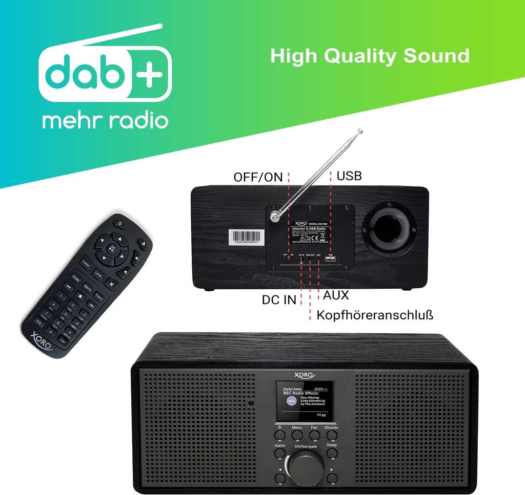 XORO DAB 700 IR - System audio - 2 x 10 Watt Zdjęcie produktu 7