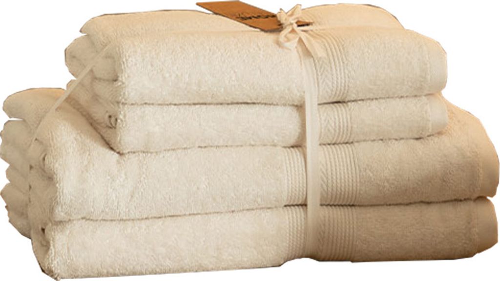 Home Deluxe - Handtuch Set - 4 tlg. SOFT - Hellgrau - Material: 100% Baumwolle I Handtuch Badetuch Duschtuch Set Handtuchset