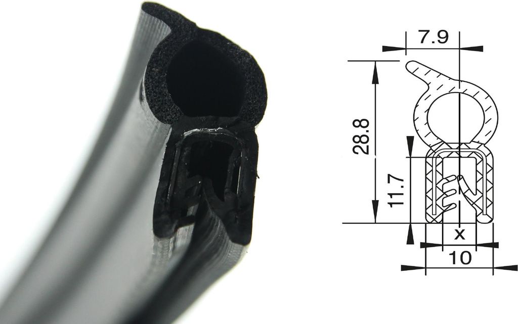 DO6 - EPDM Kantenschutz Dichtungs Profil Gummi Dichtung Produktbild 