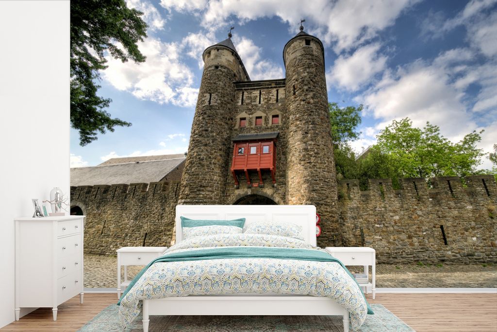 MuchoWow Fototapete für Wohnzimmer oder Schlafzimmer Wandtapete Vinyl Motivtapete Maastricht - Poort - Niederlande - 525x350 cm - Das Hintergrun...