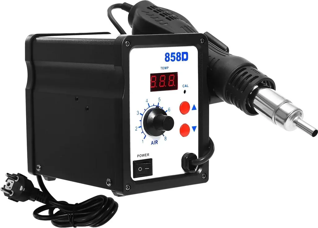 Stazione di conversione ad aria calda, temperatura regolabile, diverse caratteristiche di sicurezza, nero, 220 V