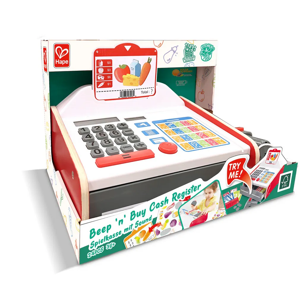 Caisse Enregistreuse Interactive Hape en Bois Durable pour Apprendre - 12