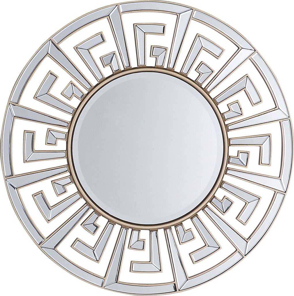 BELIANI Wandspiegel Gold Glas Metall Rund 70 cm Glamour