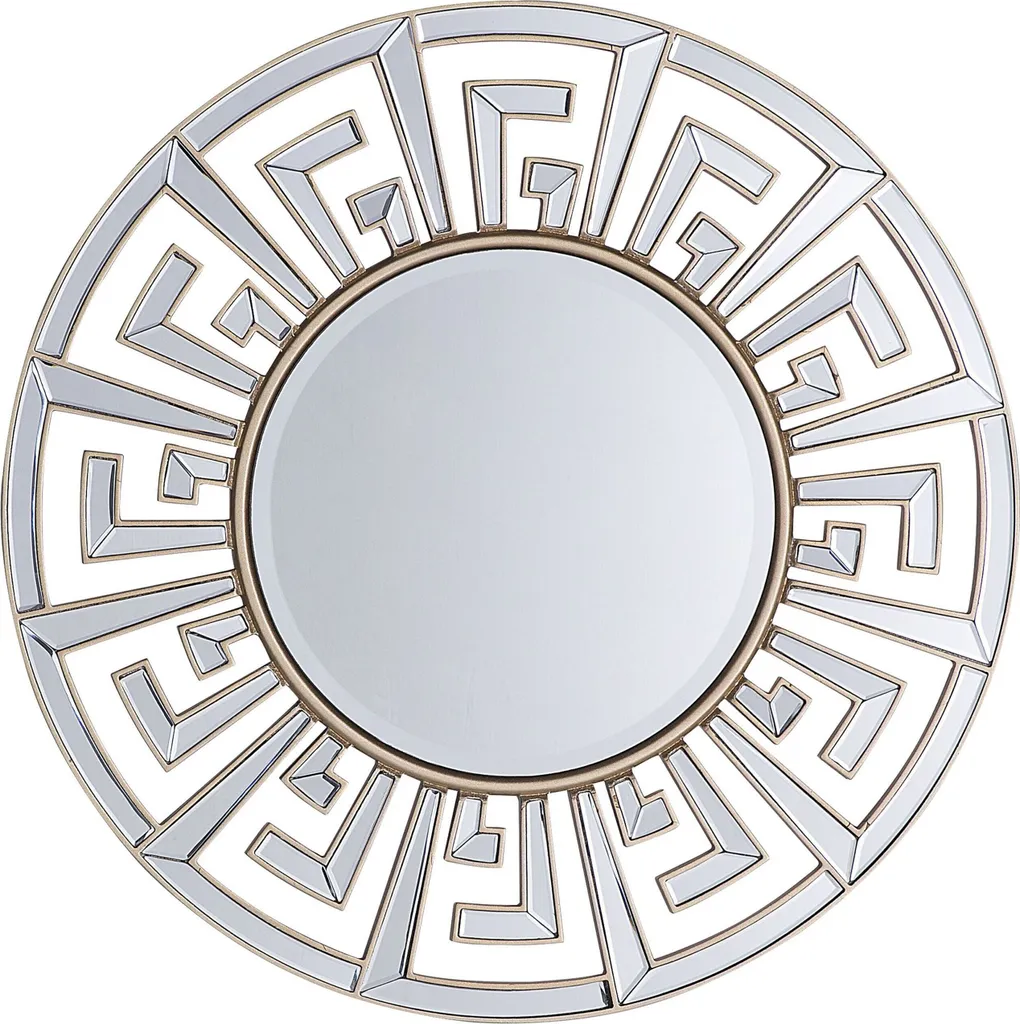 Miroir Rond de Salon 70 cm en Métal Doré Beliani Miroir Mural Chic