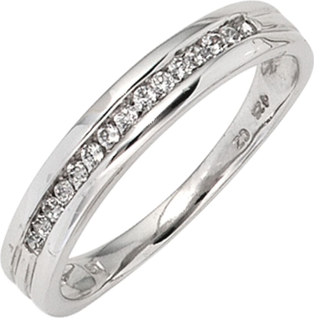 JOBO Damen Ring 585 Gold Weißgold 15 Diamanten Brillanten Produktbild 