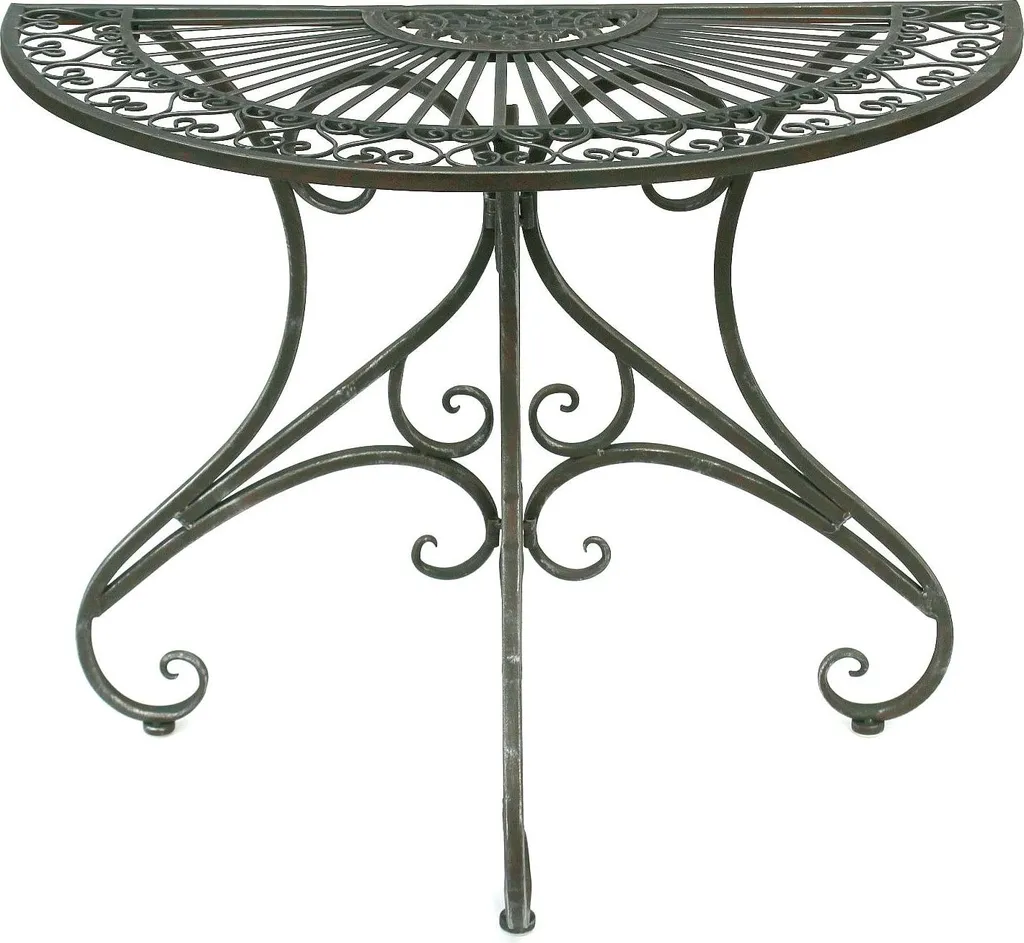 Table de jardin demi-ronde console de couloir gain de place 90 cm - 4