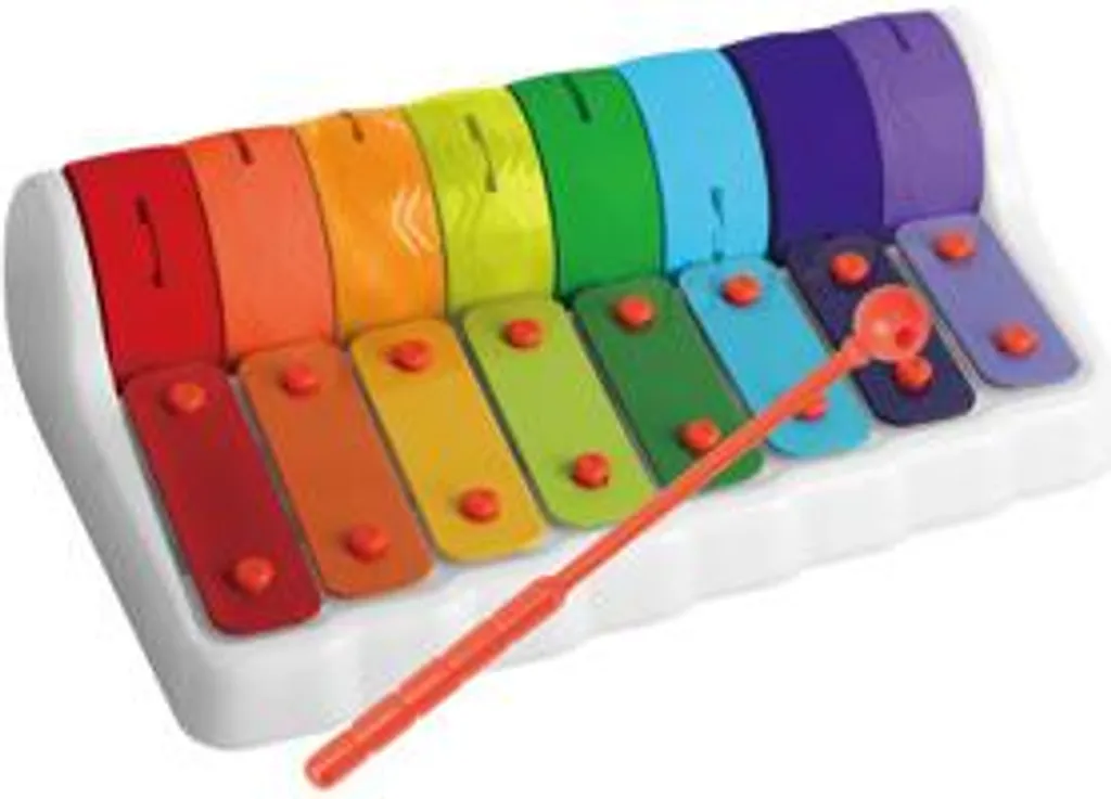 Xylophone enfant 8 notes colorées avec roues mobiles et deux mailloches