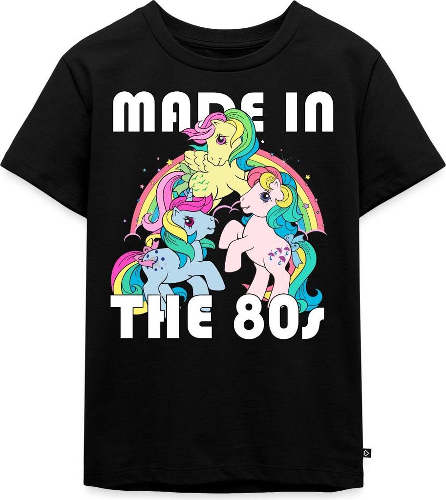 Spreadshirt My Little Pony Retro The 80's Statement Kinder Premium T-Shirt, 110/116 (4 Jahre), Schwarz