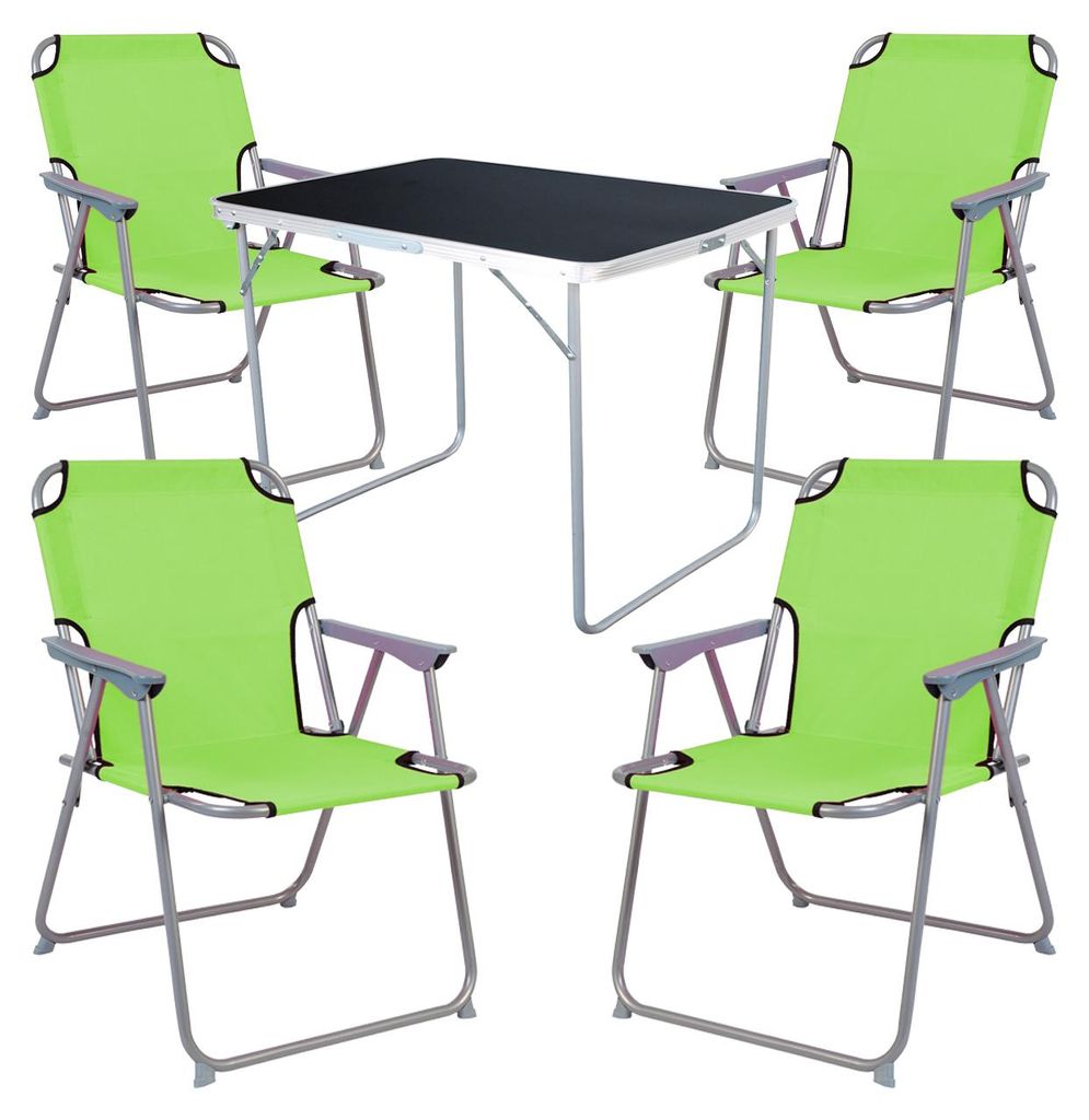 set de camping 5 pièces table de camping + 4 chaises de Image du produit 