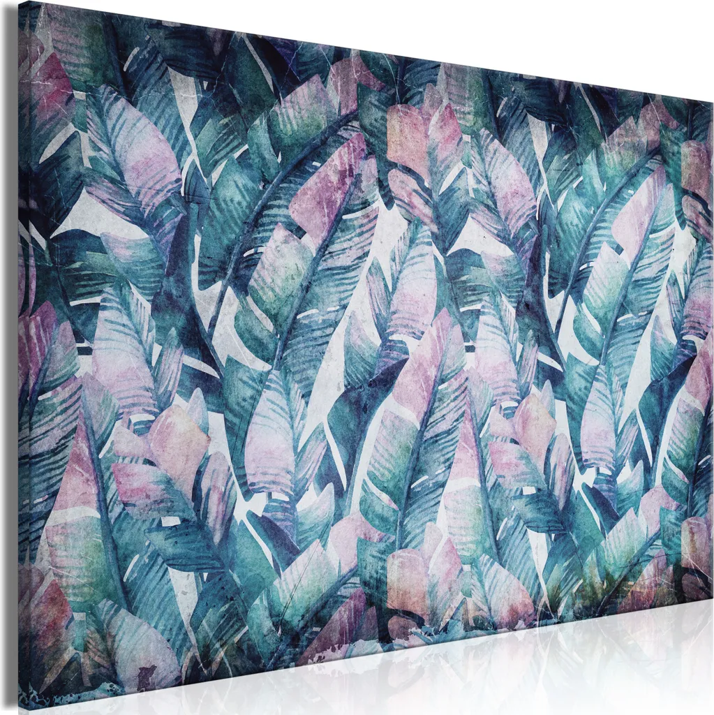 Decorazione Parete Foglie Esotiche | Quadro su Tela 90x60cm Italiano