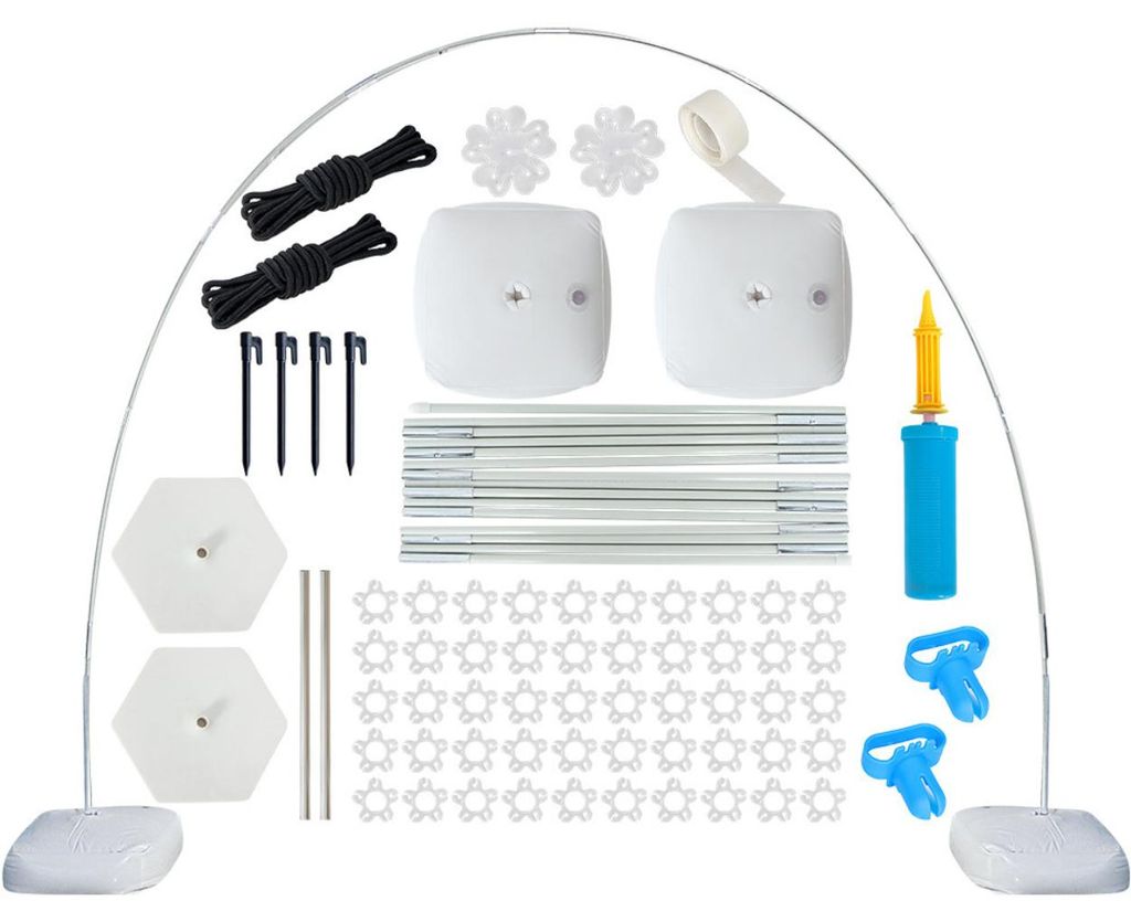 Eleganter weißer Deko-Bogen für Ballons 2,7 m – stabil, Produktbild 