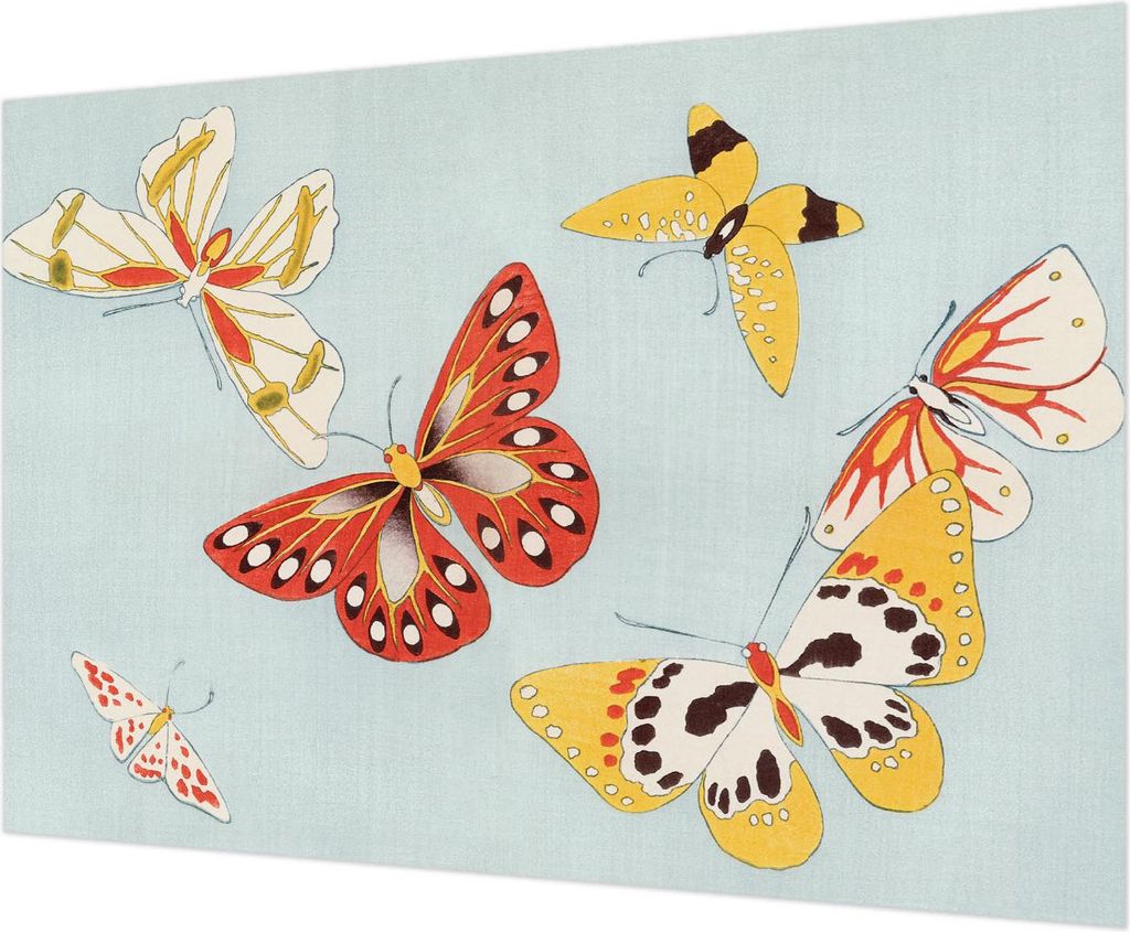 Wandtapete - Dekorative Tapete für Wohnzimmer - Tapetenfolie für Wanddekoration - 312x219 cm - Künstlerische Schmetterlinge