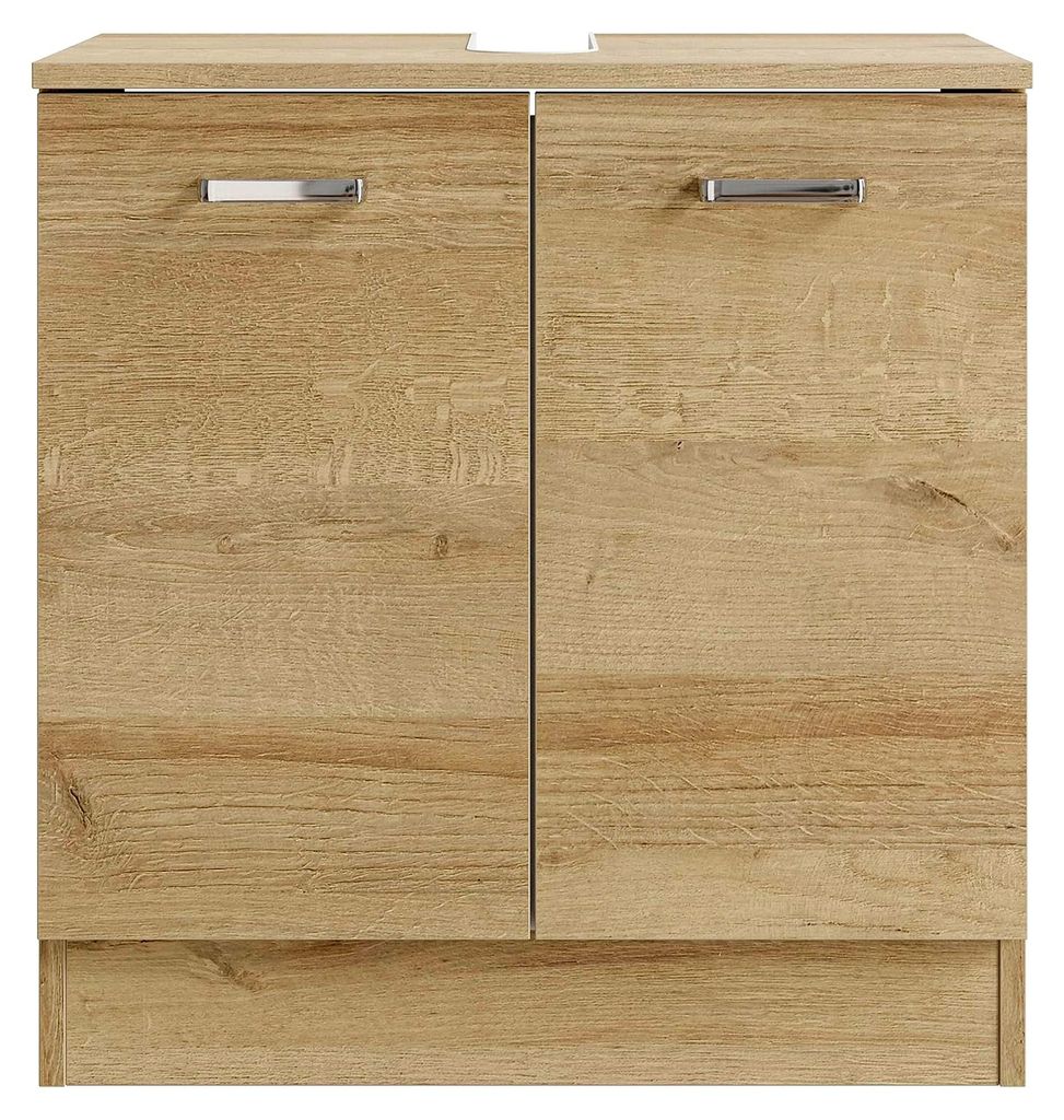 Waschbeckenunterschrank Quickset 301 in Riviera Eiche quer, 60,2 cm breit | Waschbeckenschrank ohne Waschbecken mit 2 Türen