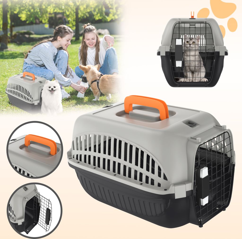 LARS360 Tiertransportbox für Hunde und Katzen, Kunststoff Produktbild 