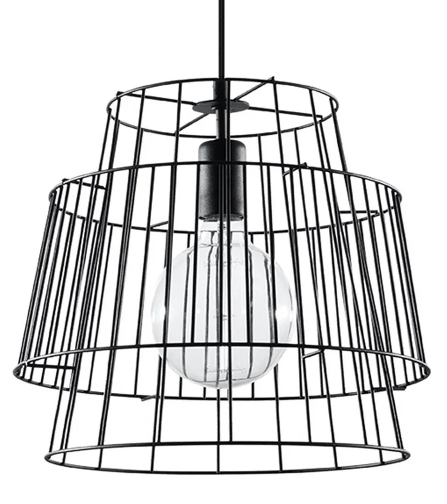 Sollux Lighting GATE Nero - Lampada a Sospensione E27 Acciaio 130cm - 1
