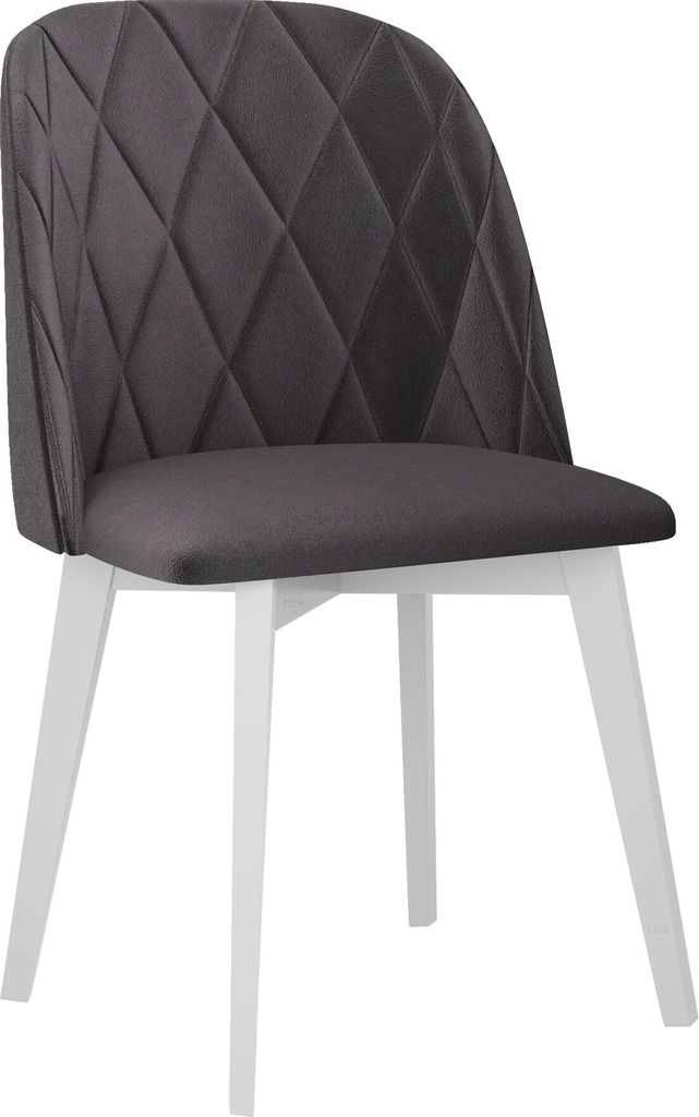 MIRJAN24 Stuhl Monti III Pik Raute, Esszimmerstuhl aus Buchenholz, Stilvoll Polsterstuhl, Wohnzimmer (Holzfarbe: Weiß, Stofffarbe: Riviera 97)