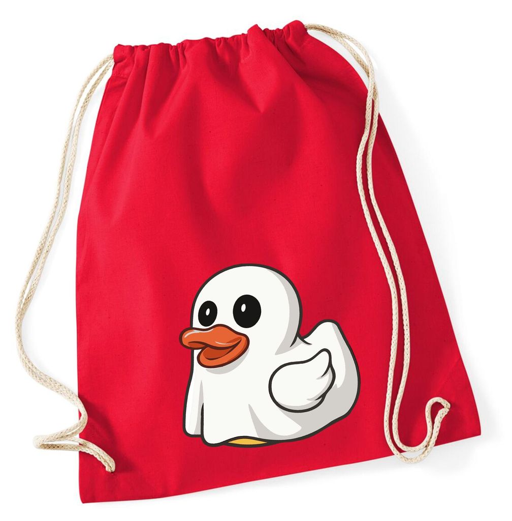 Huuraa Turnbeutel Quietscheente Geist Gummiente Halloween 12 Liter Classic Red Baumwolle Rucksack Geschenkidee