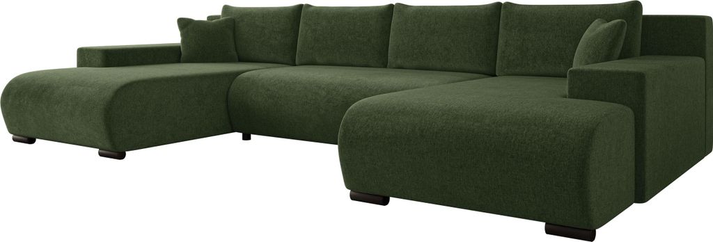 MIRJAN24 Ecksofa Nojan, Wohnzimmer Eckcouch mit Bettkasten und Schlaffunktion, U-Form (Farbe: Clara 215.10)