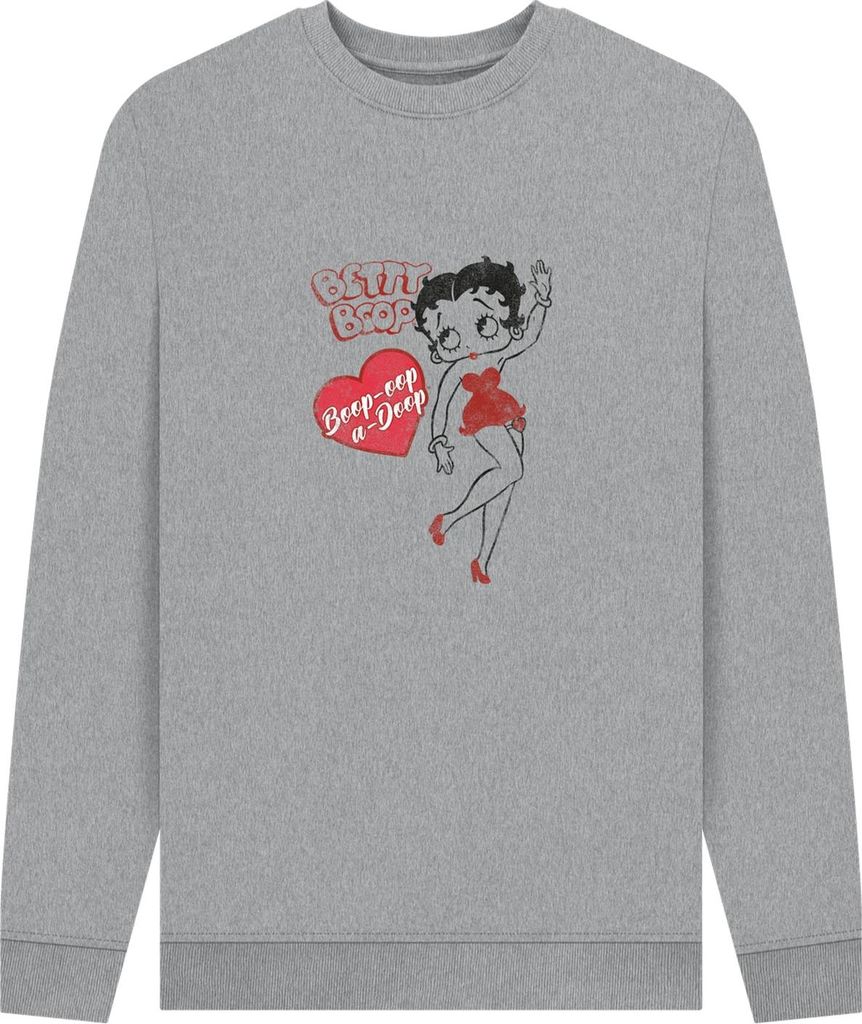 Betty Boop - "Oop-A-Doop" Sweatshirt für Herren/Damen Uni PN1276 (XL) (Grau meliert)