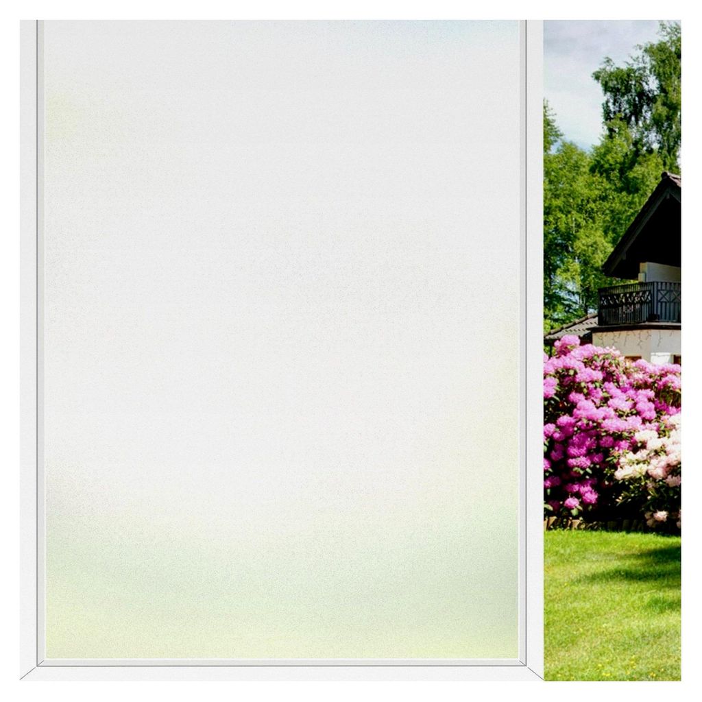 Milchglasfolie 90 x 200 cm, Fensterfolie blickdicht selbstklebend, Sichtschutzfolie für Fenster, Milchglasfolie für Balkon, Badezimmer, Schlafzimmer