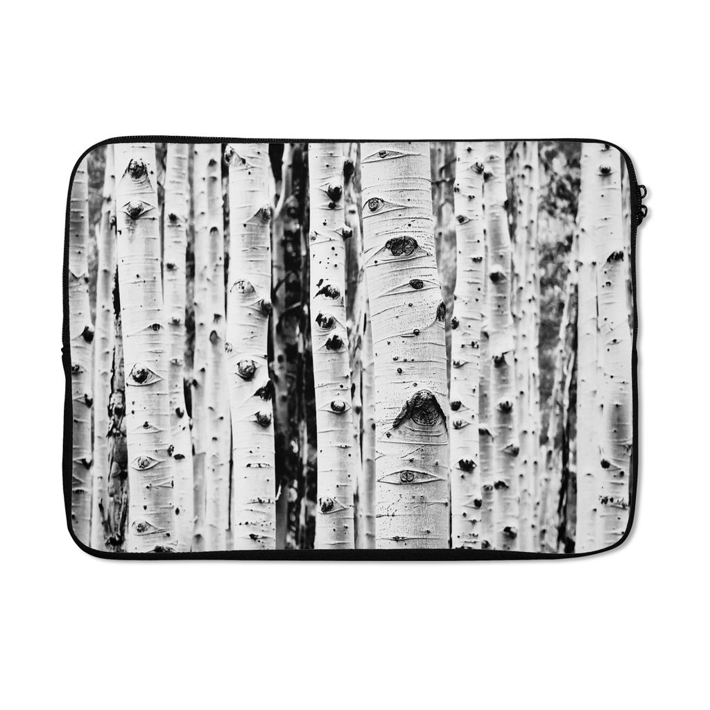 MuchoWow Laptop Hülle 14 ZollBäume - Holz - Schwarz und weiß - Natur Laptoptasche - Laptoptasche - Stoßsicher - Schutzhaube