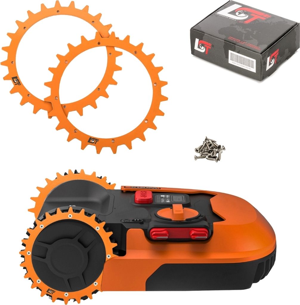 2-teilig Mähroboter Spikes Orange Ø 180 mm für WINGART Produktbild 