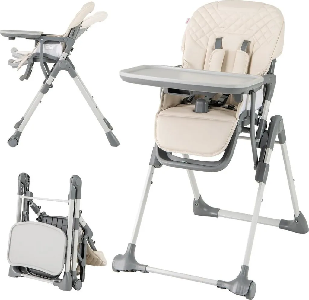 Chaise haute pliable réglable pour bébé avec inclinaison modulable