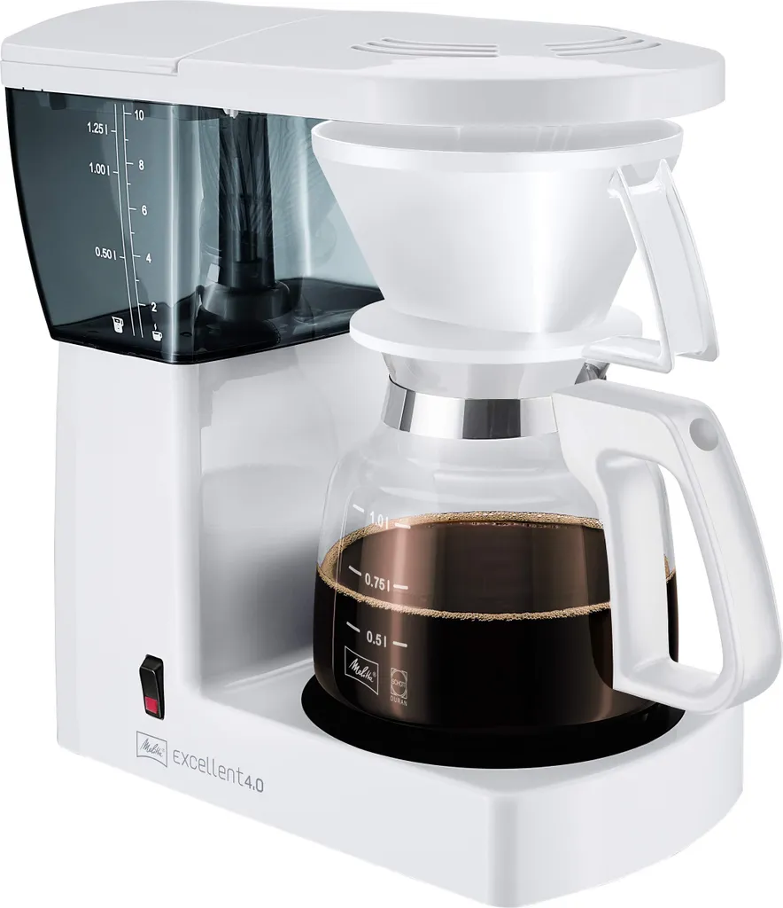 Cafetière blanche 4.0 haute précision avec verseuse en verre robuste