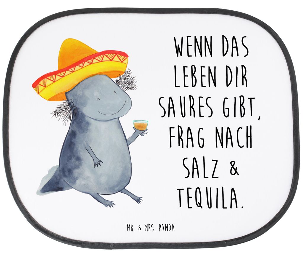 Mr. & Mrs. Panda Sonnenschutz Auto Axolotl Tequila - Weiß - Geschenk, trinken, Sonnenblende, Hitzeschutz, Party, Zitrone, Fürs, Mexiko, Axolot, S...