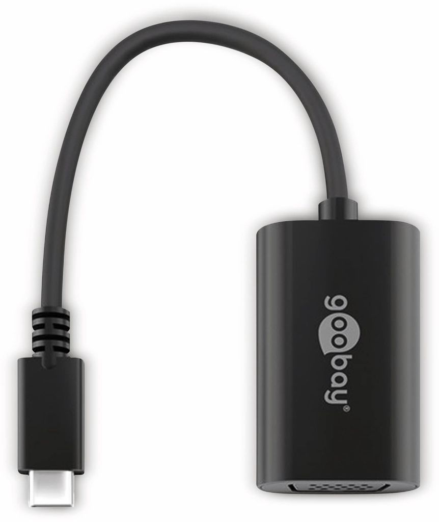 Goobay USB-C -Adapter VGA, schwarz - USB-C -Stecker > VGA-Buchse (15-polig)