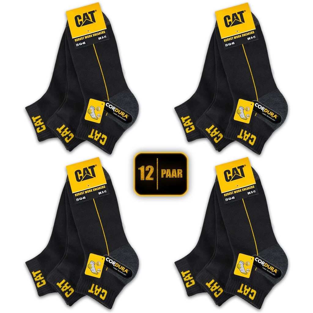 12 Paar CAT CATERPILLAR ROBUST WORK SNEAKERS Schwarz Größe Produktbild 