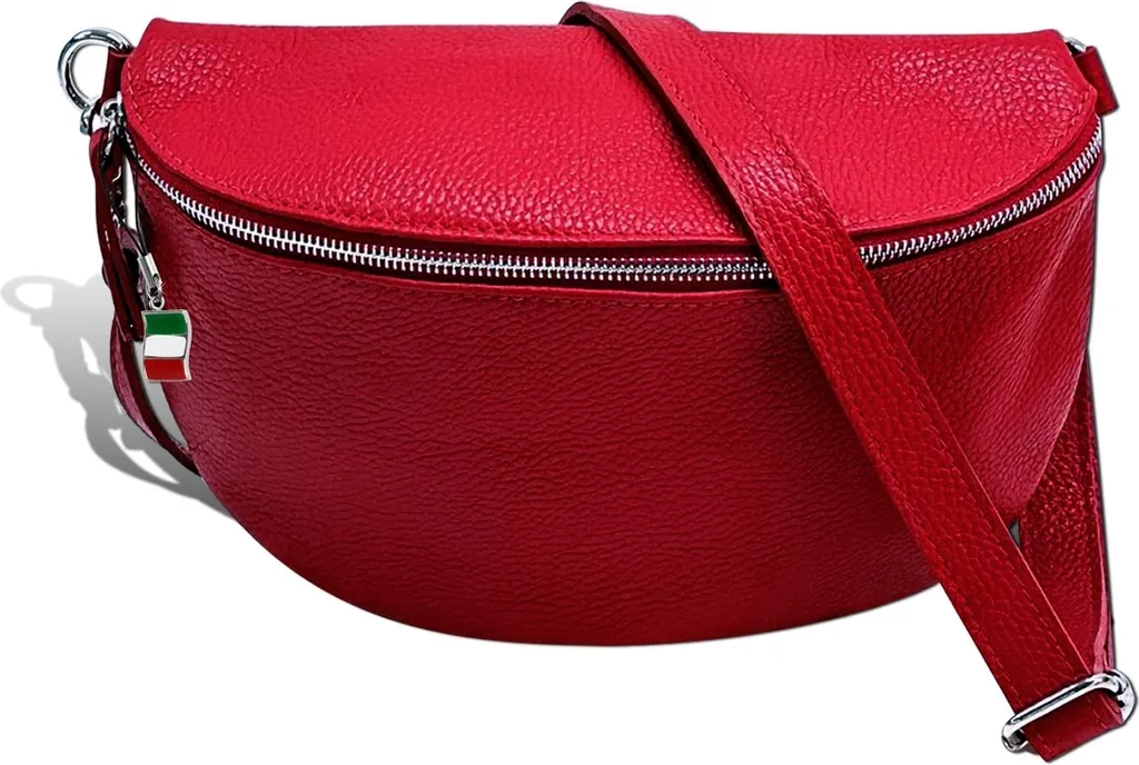 Cintura borsa rosso Firenze tracolla pelle coordinata D2OTF825R
