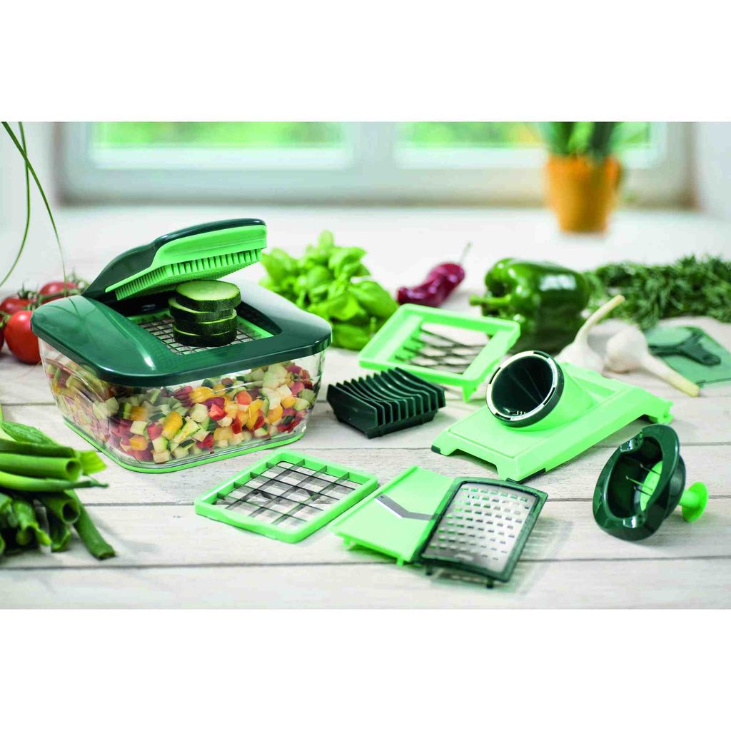 Genius Nicer Dicer Fusion Smart – Set 34 Pezzi Con Nicer Twist, Tagliaverdure Multiuso Per Cubetti, Fettine, Julienne, Spirali - 3