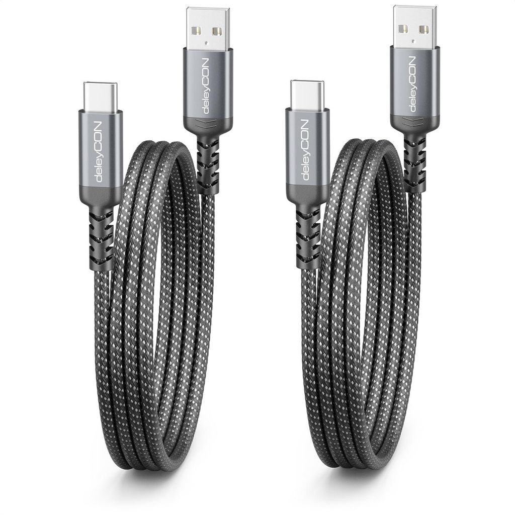 deleyCON 1m USB-A auf USB-C Kabel Ladekabel Datenkabel, 2 Produktbild 