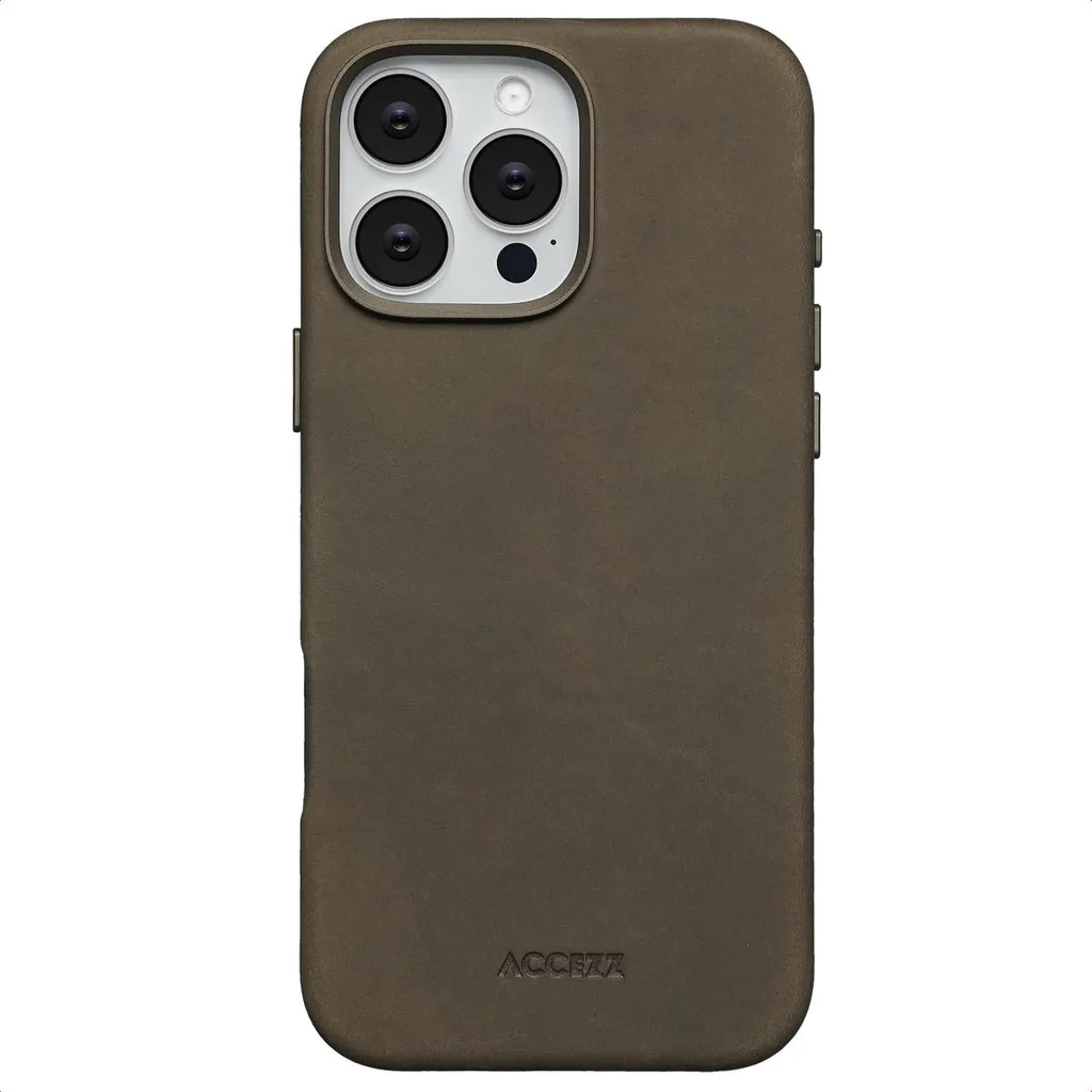 Cover Vintage Pelle MagSafe iPhone 16 Pro Max Accezz Marrone Scuro