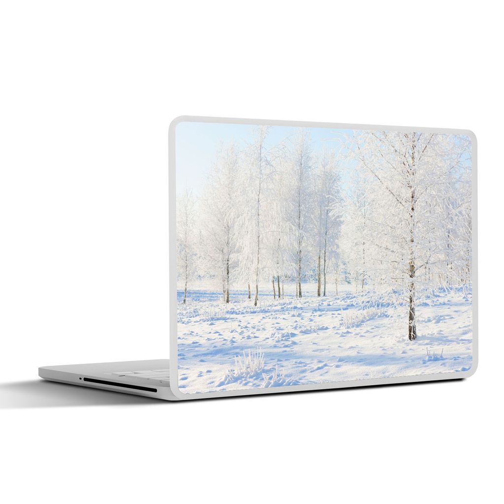 MuchoWow Laptop Aufkleber Sticker Cover Schnee - Bäume - Winter 25x18 cm - Laptop-Deko