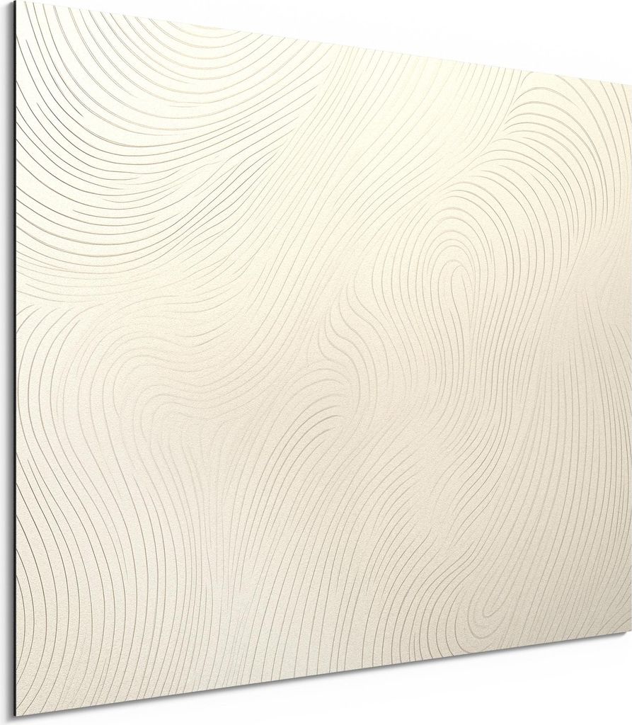 DEQORI Alu-Dibond Bild Weiß 80x60 cm 'In feinen Linien' Wandbild Metall dünn Design