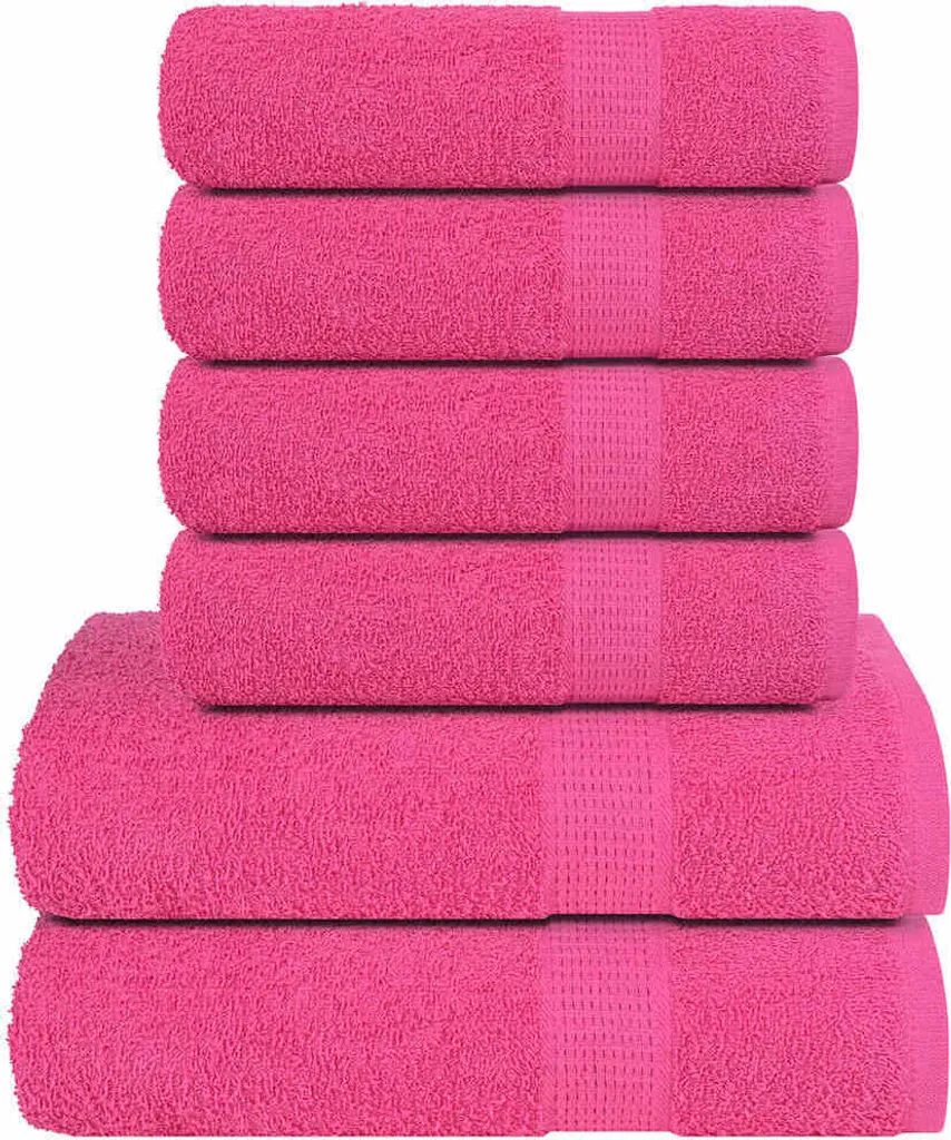 Set 6 Asciugamani FROGN Rosa 360g: Morbidezza Quotidiana per il Tuo Bagno